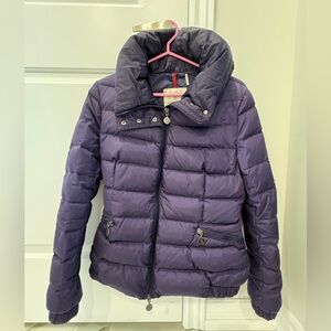 Authentic Moncler Purple Peplum Hooded Coat Women’s Size 2